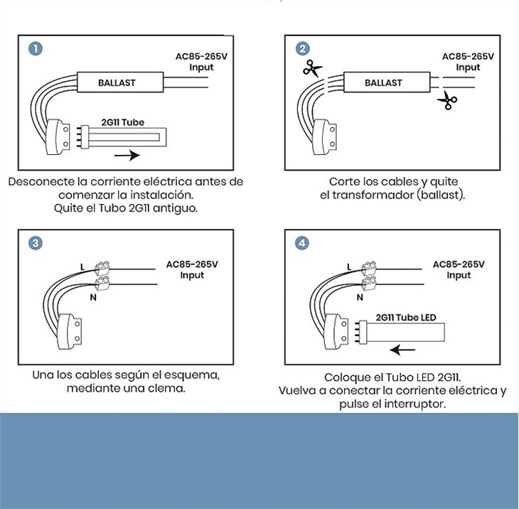 2G11 led pll 18w tube installation