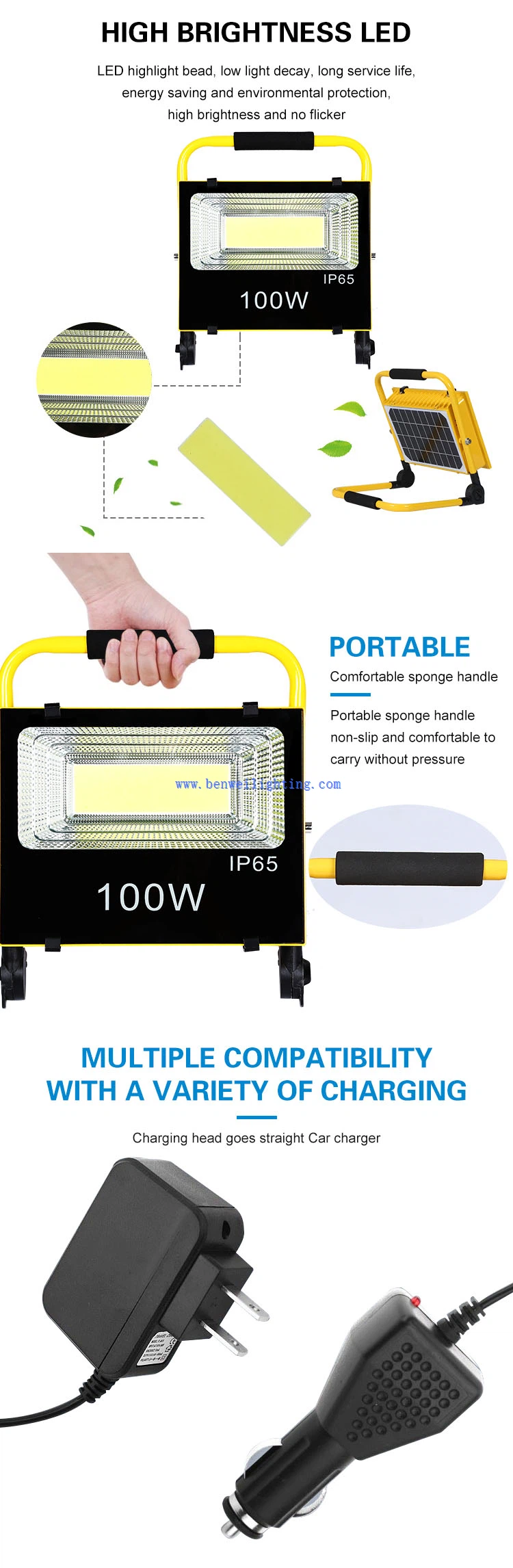 IP65 Outdoor emergency led rechargeable flood light IP65 Outdoor emergency led rechargeable flood light